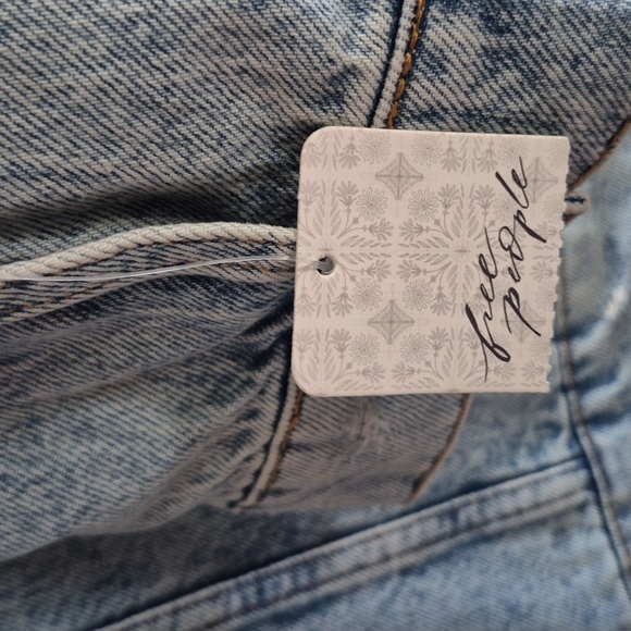 Free People Blue Denim Jacket with Gray Hood - Picture 5 of 16